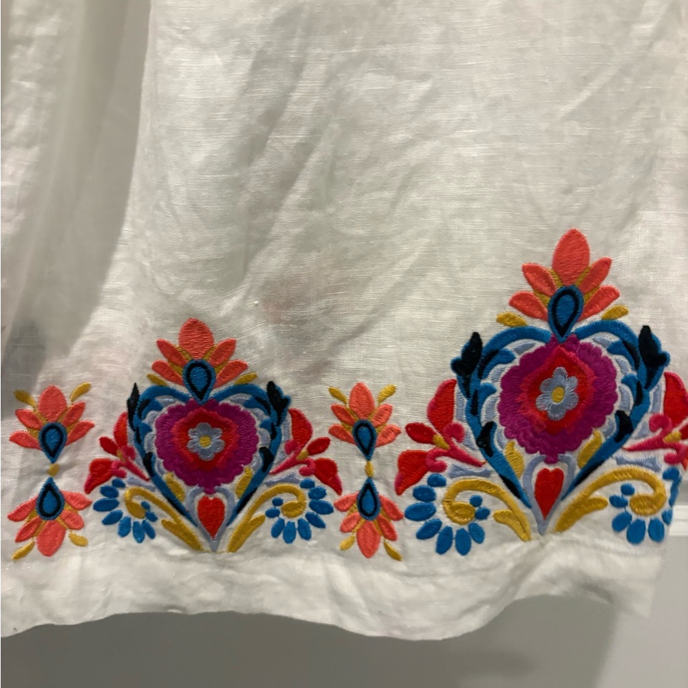Boden linen dress NWT 8 Cleo Embroidered Tunic Bright Floral D0888 - Picture 7 of 10